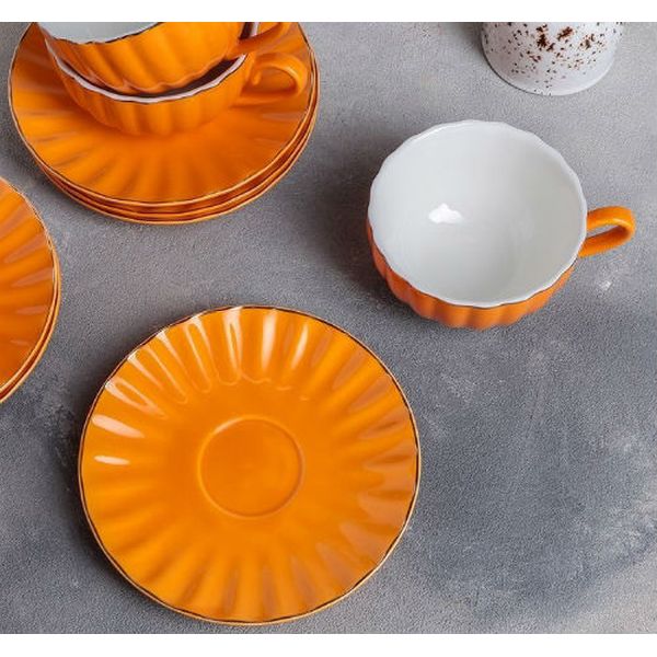 Сервиз Доляна 4442314 Вивьен (12 предметов), персиковый