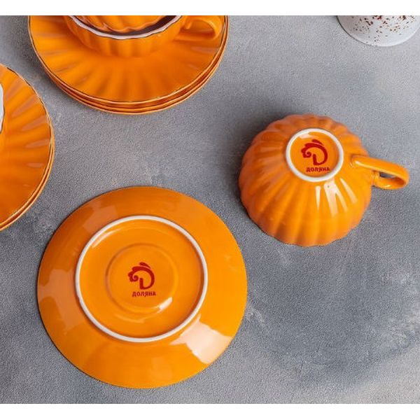 Сервиз Доляна 4442314 Вивьен (12 предметов), персиковый