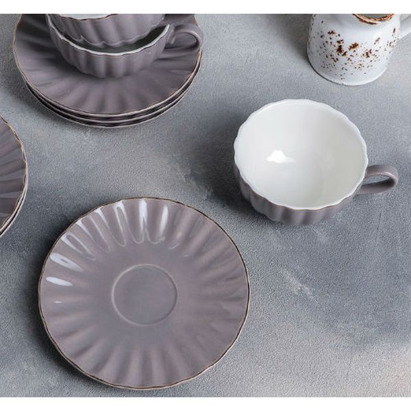 Сервиз Доляна 4442315 Вивьен (12 предметов), серый