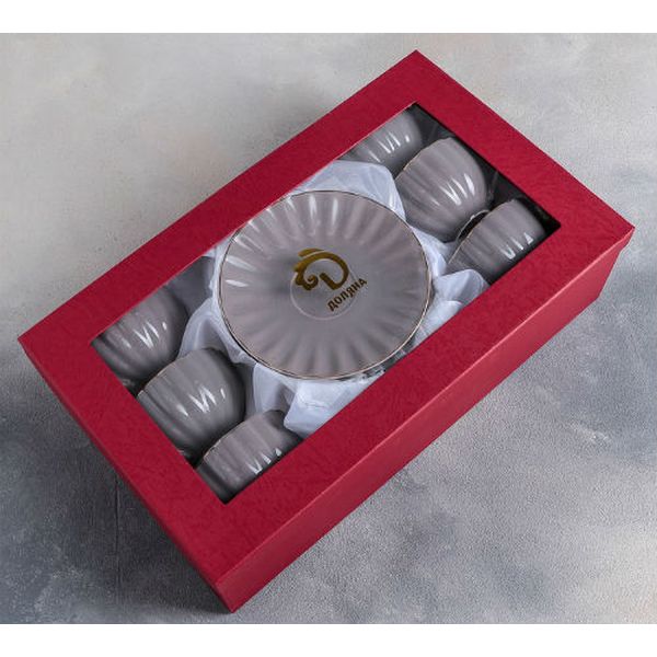 Сервиз Доляна 4442315 Вивьен (12 предметов), серый