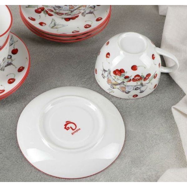 Сервиз Доляна 4498138 Снегири (12 предметов)