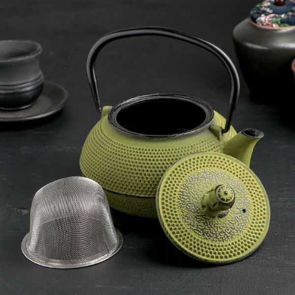 Чайник заварочный Доляна 4457143 Восточная ночь 600мл, с ситом, зеленый