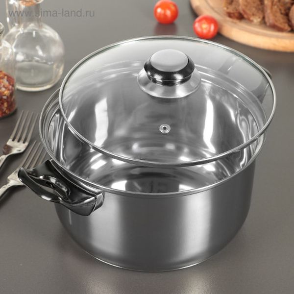 Кастрюля Доляна 113313 Черная ночь 3л + крышка