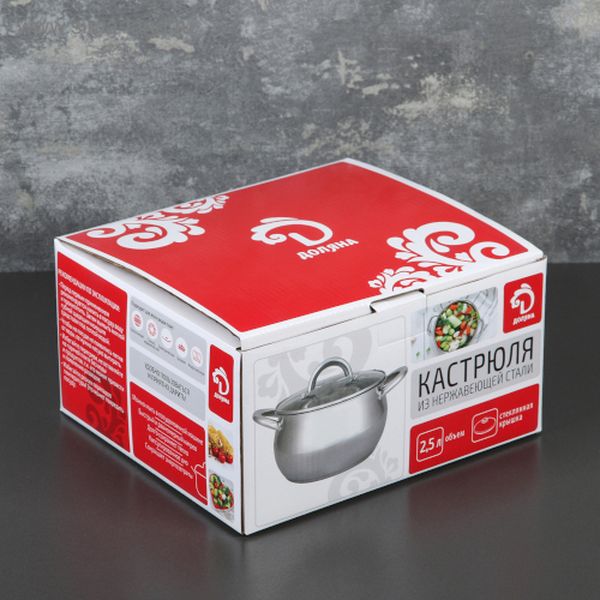 Кастрюля Доляна 4097381 Вернер 2,5л + крышка