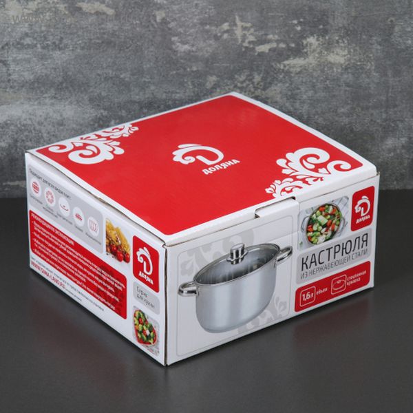 Кастрюля Доляна 4097383 Гретте 1,6л + крышка