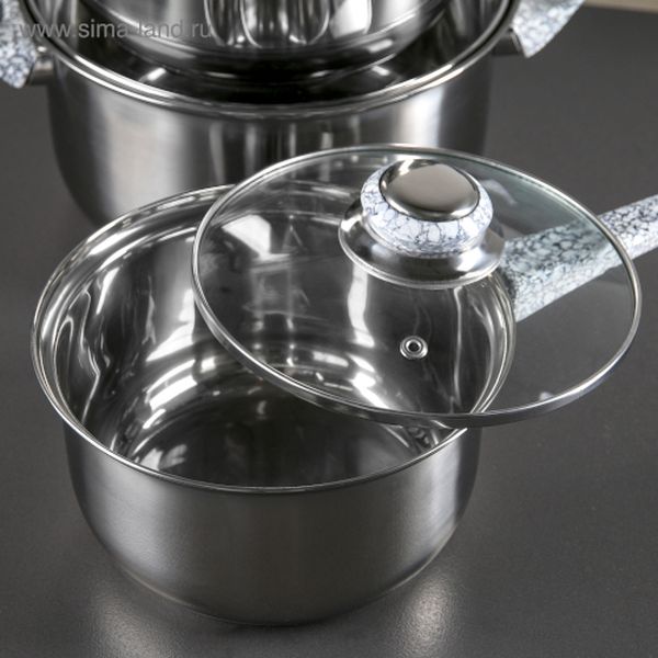 Набор посуды Доляна 1405218 8 предметов Марбл