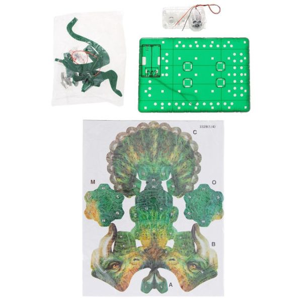 Конструктор детский Эврики 1305716 Электронный 3D Трицератопс