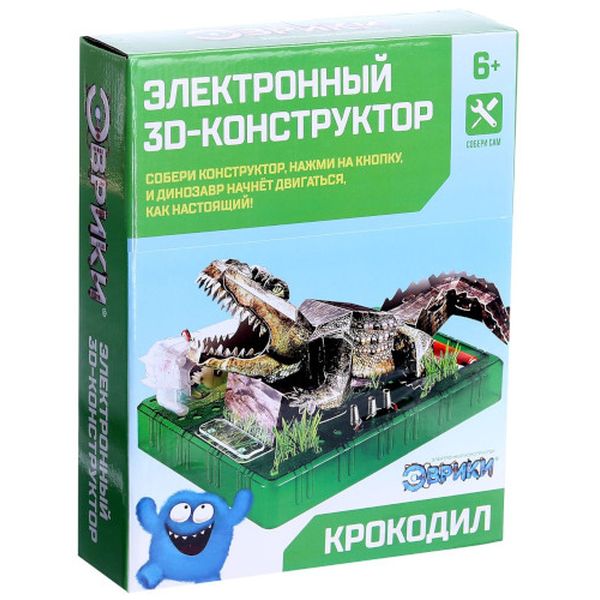 Конструктор детский Эврики 1305717 Электронный 3D Крокодил