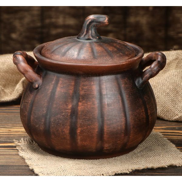 Горшок Красная глина 1454752 Тыква 2,5л красная глина