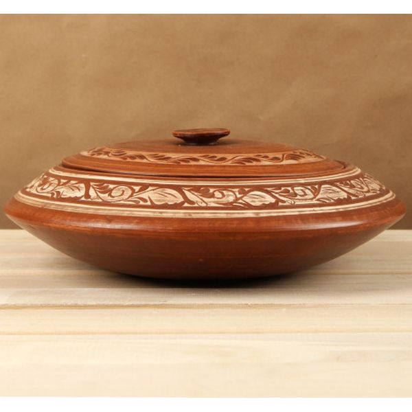 Горшок Красная глина 1925028 духовой 3 л