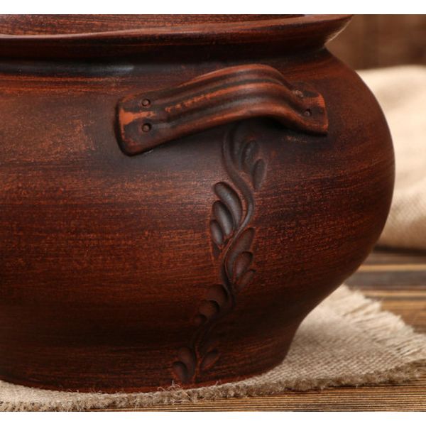 Горшок Красная глина 3839844 Гладкий 3.2 л