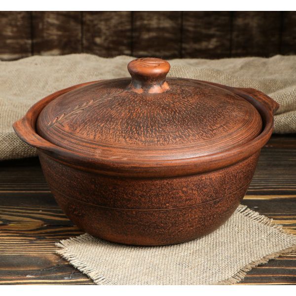 Горшок Красная глина 3839846 Гладкий 3.2 л