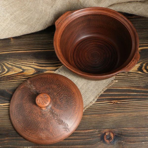 Горшок Красная глина 3839846 Гладкий 3.2 л