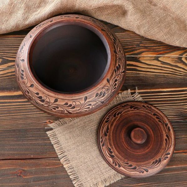 Горшок Красная глина 5036456 Горшок духовой 2 л, красная глина