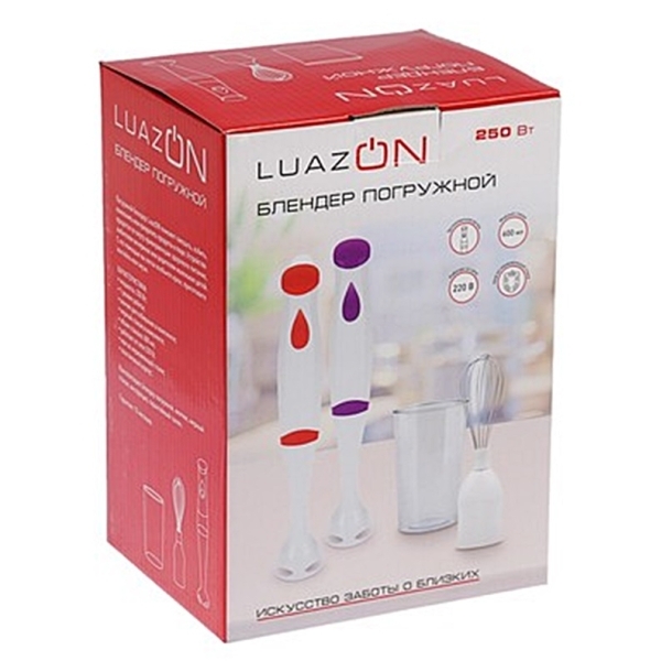 Погружной блендер Luazon 4358122 LBR-24 бело-красный