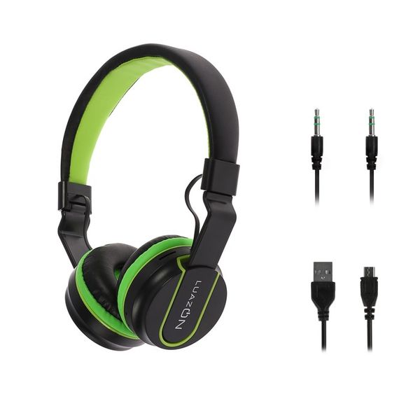 Беспроводные наушники Luazon 2534157 HQ-3 черно-зеленые