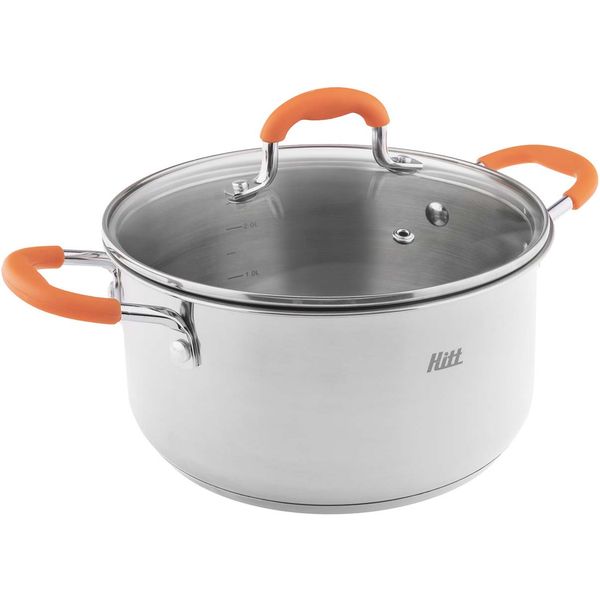 Кастрюля Hitt HCF-OC16 Colorfest 1.5л 16*8см, с крышкой