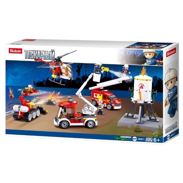 Конструктор детский Sluban M38-B0811 Пожарный (490 деталей)
