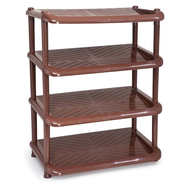 Этажерка Полимербыт 4392402 Комфорт, для обуви 4 полки, коричневый