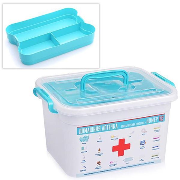 Таблетница Полимербыт 4380903 Домашний доктор 6.5л с вкладышем