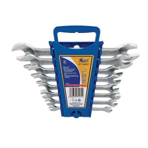 Набор ручного инструмента Kraft KT 700557 ключи рожковые (8шт. 6-23мм, держатель)