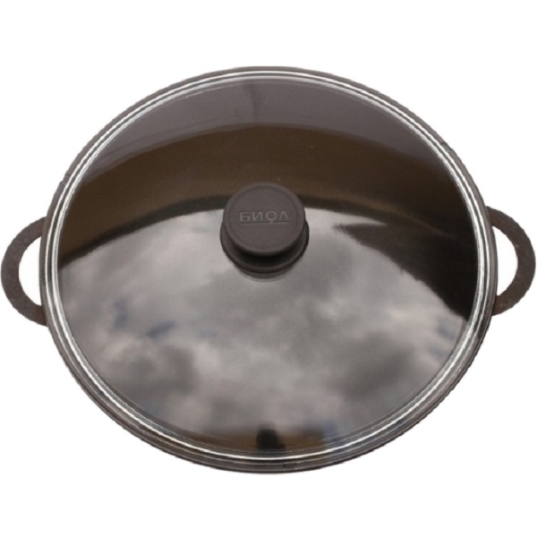 Сковорода-вок Биол с двумя ручками+ст.крышка D26