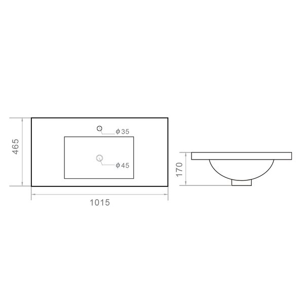 Раковина Orange B03-1000w встраиваемая
