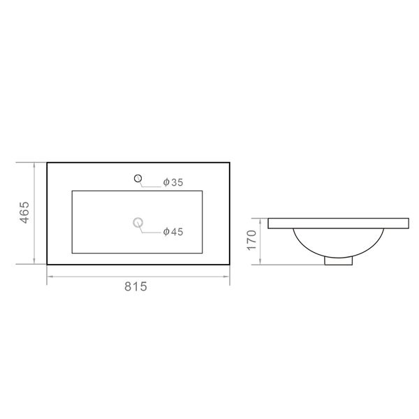 Раковина Orange B03-800w встраиваемая