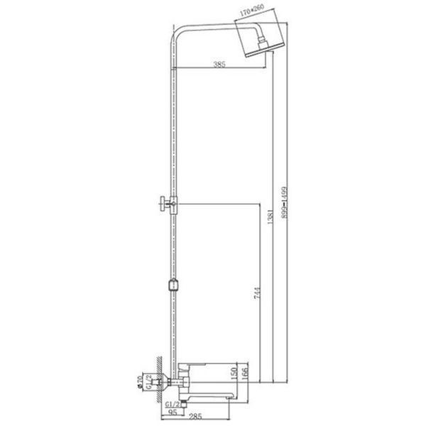 Душевая система Haiba HB2424 хром (с верхней и ручной лейкой)