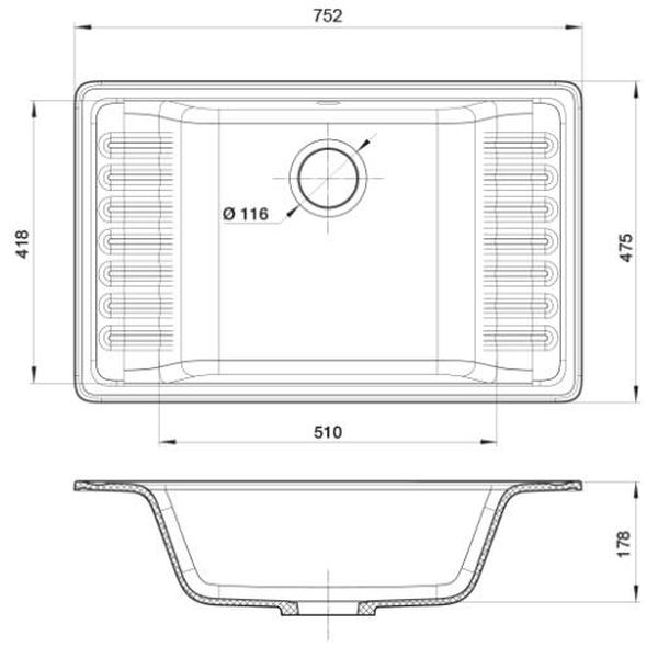 Мойка кухонная Granfest Quarz 71 черный