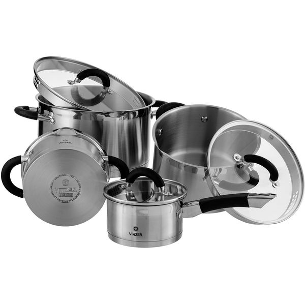 Набор кастрюль Vinzer Progresso 9 предметов 89021