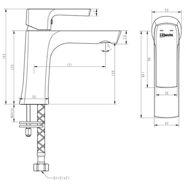 Смеситель Lemark LM7206BL Ursus PVD (для раковины)