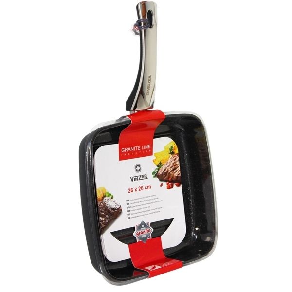 Сковорода-гриль Vinzer Granite Induction 26х26 сm 89438