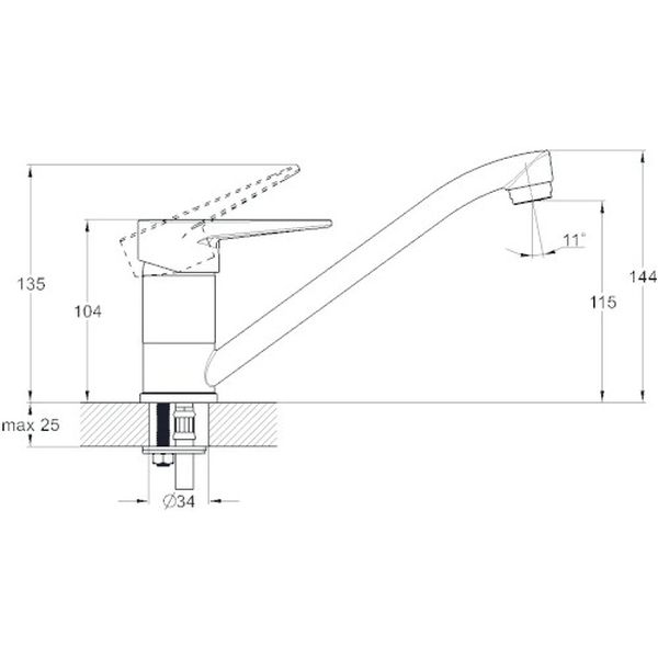 Смеситель Solone 4L-A045 (для мойки)