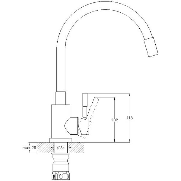 Смеситель Solone EZA4-F090KW белый (для мойки)