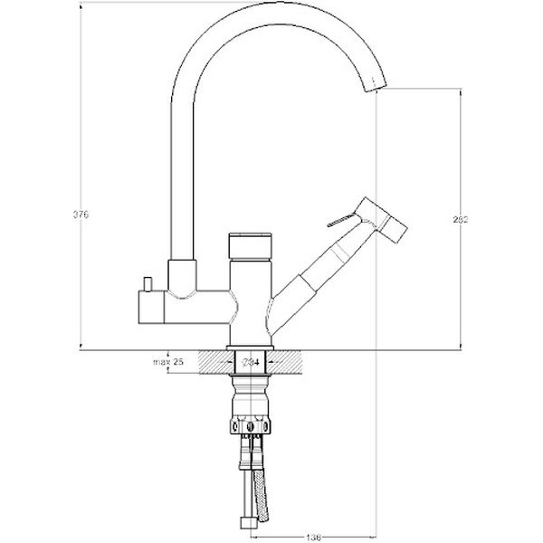 Смеситель Solone JAT18-A094 (для мойки)