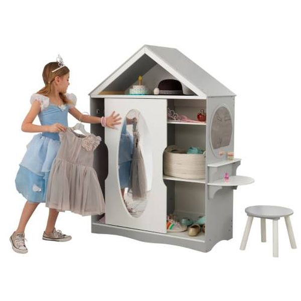Кукольный шкаф Kidkraft 13040_KE для одежды, серый