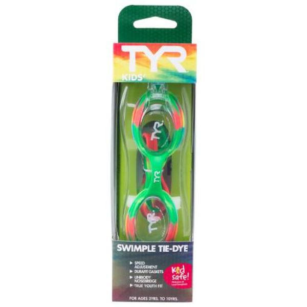 Очки TYR LGSWTD/307 Kids Swimple Tie Dye, зеленый