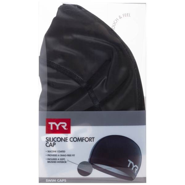 Шапочка TYR LSCCAP/001 Silicone Comfort Swim Cap, черный