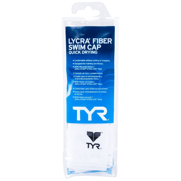 Шапочка TYR LCY/100 Solid Lycra Cap, белый