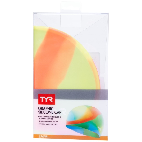 Шапочка TYR LCSJRTD/173 Tie Dye Junior Swim Cap, оранжевый