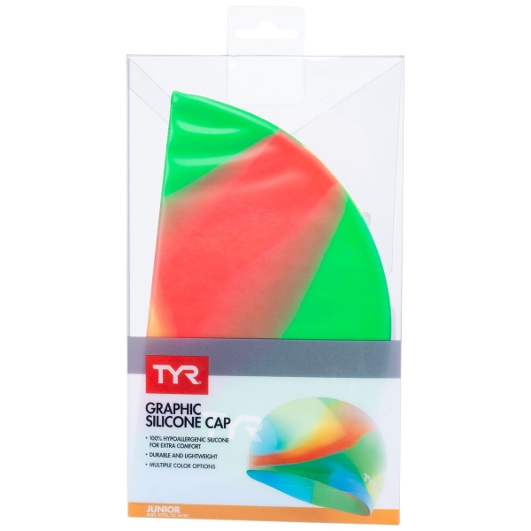Шапочка TYR LCSJRTD/465 Tie Dye Junior Swim Cap, синий