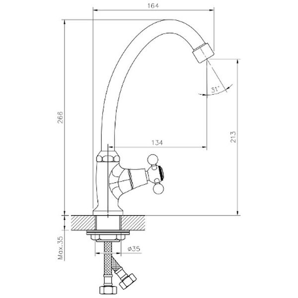 Кран для питьевой воды Decoroom DR54010 (для холодной воды)