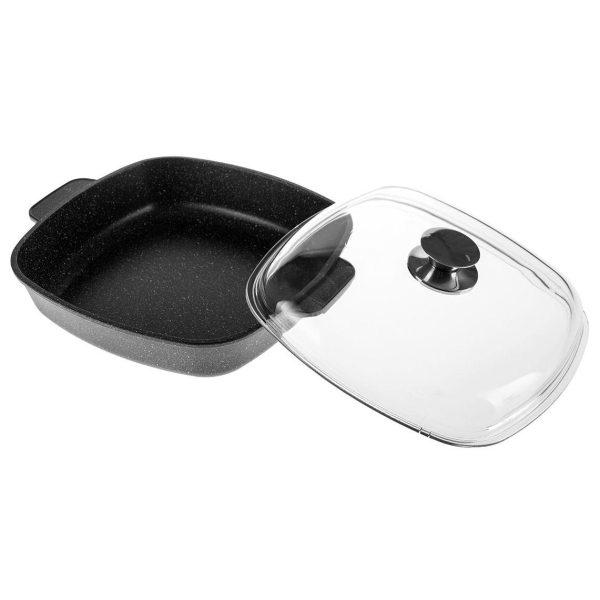 Жаровня Victoria Гранит 26*26см с крышкой (G1126G)