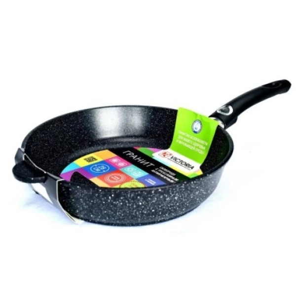 Сковорода-гриль Victoria Гранит 28*28см со съем.ручк.и крышкой (G050028Gb)