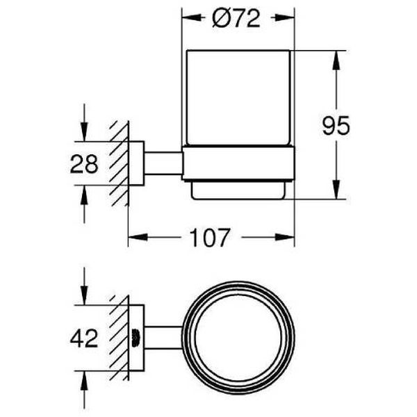 Стакан Grohe 40755001 Essentials Cube, хром (с держателем)