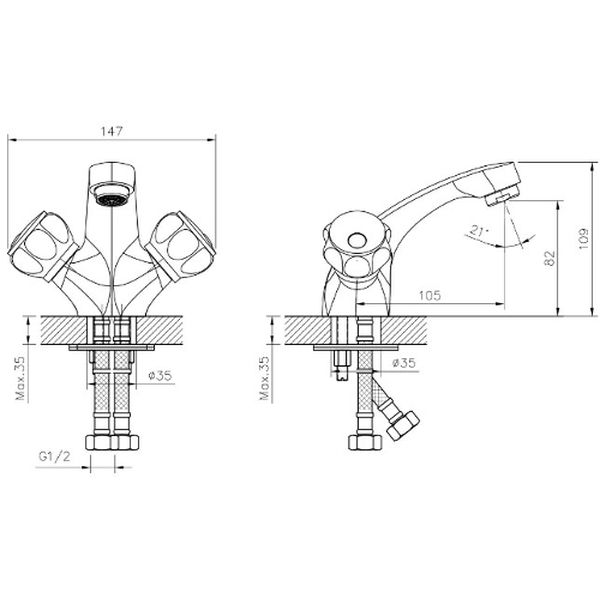 Смеситель Decoroom DR50011R (для умывальника)