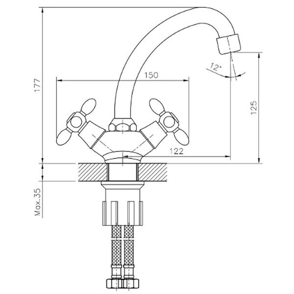 Смеситель Decoroom DR52043 (для ванны)