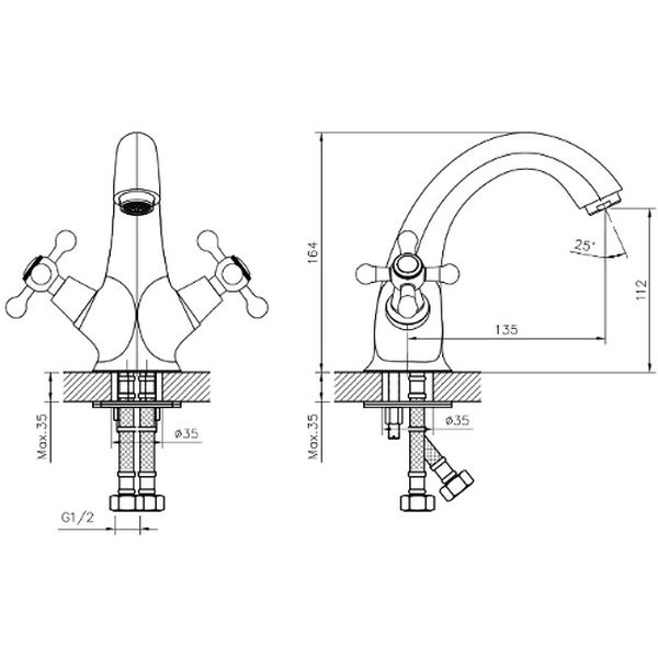 Смеситель Decoroom DR54011 (для умывальника)