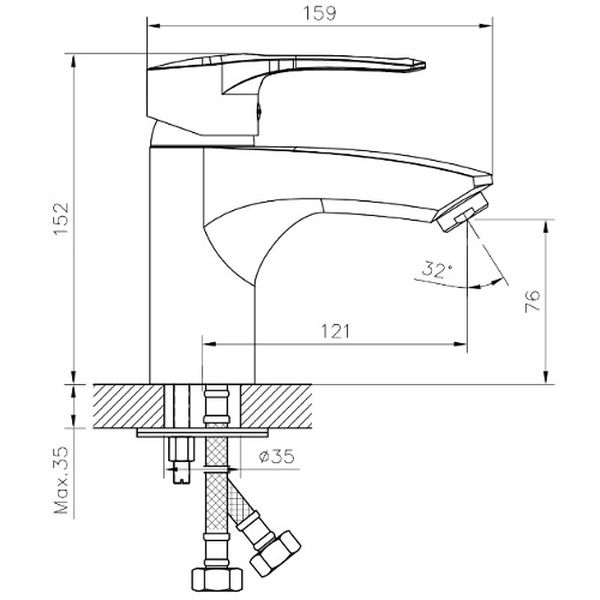Набор смесителей для ванной комнаты Decoroom DR70015 (для умывальника)